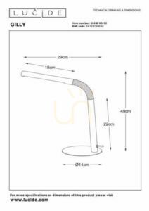 Lampă de birou Lucide Gilly LED neagră metal 3W 2700K 36612/03/30 small 1
