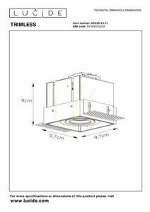 Ochelari de tavan Lucide TRIMLESS alb aluminiu GU10 09925/01/31 small 3