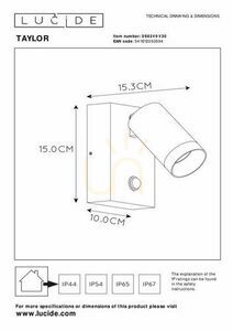 Aplica de exterior Lucide Taylor negru aluminiu cu senzor de miscare 09831/01/30 small 4