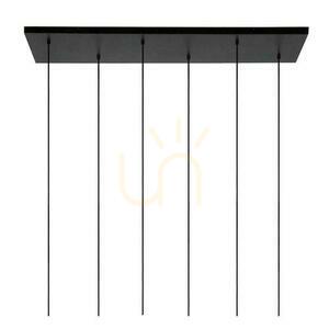 Lampă suspendată Lucide JOANET 45494/06/65, sticlă fumurie și auriu mat, 6×E27, 132 cm small 3