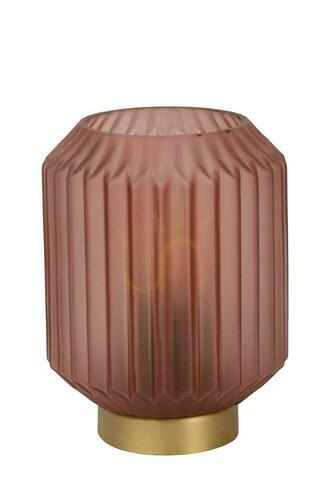 Verifica Lampă de masă Lucide SUENO sticlă roz bază aurie Ø 13 cm E14 45595/01/66