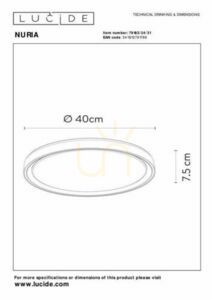 Plafonieră LED Lucide NURIA albă 40 cm 24W 79182/24/31 small 7