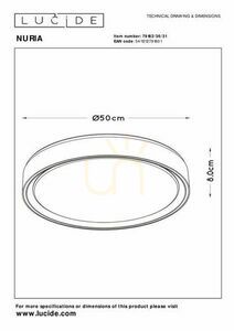 Plafonieră LED Lucide NURIA alb 50 cm 36W 79182/36/31 small 7
