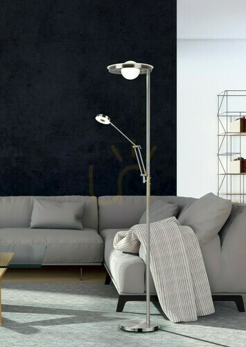 Verifica Lampadar LED Trio BARRIE 424210307 cu braț de lectură, nichel mat, 181 cm