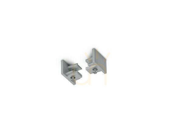 Capace de capăt pentru șină TRIO DUOline 703087, culoare titan, set de 2