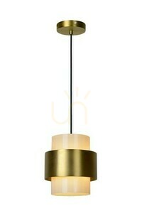 Lampă suspendată Lucide FIRMIN 45497/20/02, sticlă opal cu inel de alamă, Ø 20 cm, E27, retro small 0