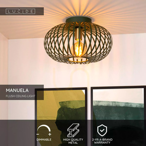Plafonieră Lucide MANUELA 78174/40/33, metal verde, Ø39,5 cm, 1×E27 small 4