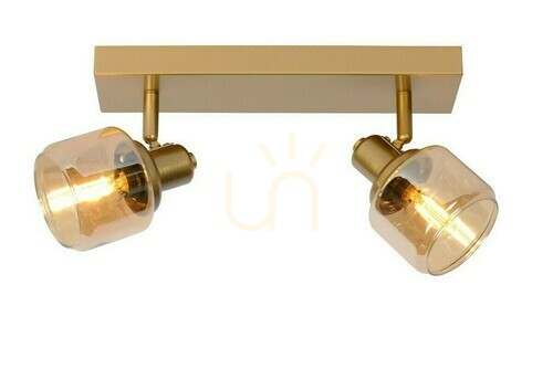 Verifica Spot Lucide BJORN auriu 2xE14 sticlă metal 30 cm 77979/02/02