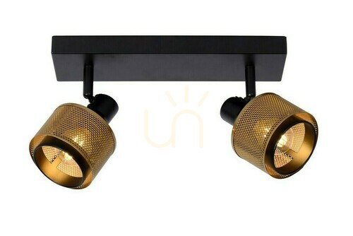 Verifica Spot Lucide RAFA 2xE14 negru auriu metal vintage 77980/02/30