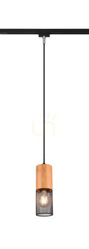 Verifica Pendul pentru șină Trio DUOLINE 73430132, negru mat și lemn, 1×E27