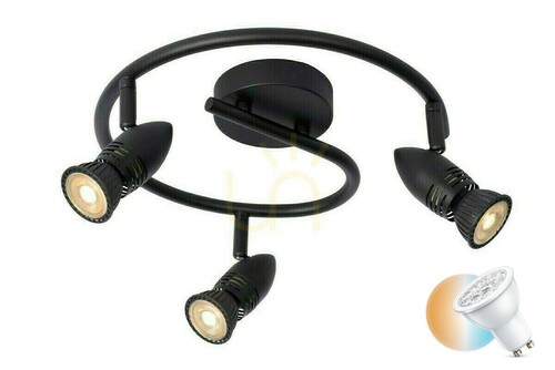 Verifica Spot LED Lucide CARO 3xGU10 Negru Metal Ø31 cm 13955/03/30