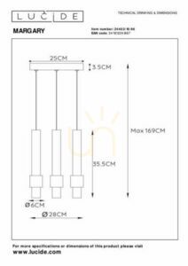 Pendul Lucide MARGARY LED maro bronz, 3 lumini, 24402/15/96 small 5