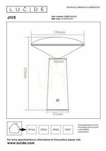 Lampa exterior Lucide JIVE LED alb IP44 02807/04/31 small 8