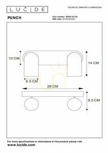 Spot Lucide PUNCH negru metal 2xGU10 13958/02/30 small 6