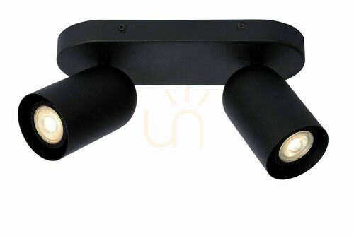 Verifica Spot Lucide PUNCH negru metal 2xGU10 13958/02/30
