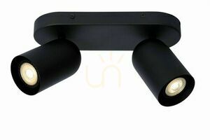 Spot Lucide PUNCH negru metal 2xGU10 13958/02/30 small 0