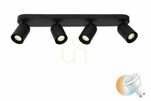 Verifica Spoturi LED Lucide PUNCH 4xGU10 negru metal, plafon, dimabil, 13958/04/30