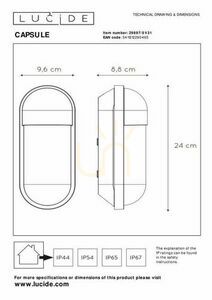 Aplica de exterior Lucide CAPSULE alb E27 IP65 29897/01/31 small 3