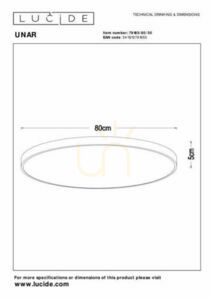 Plafonieră LED Lucide UNAR neagră 80 cm 80W 5600 lm 2700K 79185/80/30 small 4
