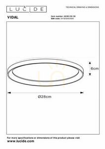 Plafon Lucide VIDAL LED 20W 28 cm auriu metalic 46103/20/30 small 2