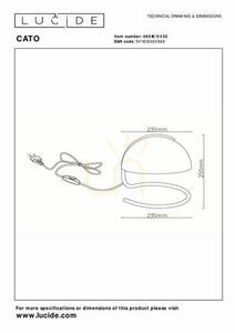 Lampă de masă Lucide Cato albastră metal retro E27 25 cm 46516/01/35 small 3
