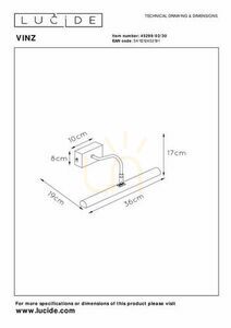 Lampă pentru tablouri Lucide VINZ neagră din metal 2xG9 36 cm 45299/02/30 small 3