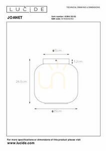 Plafon Lucide JOANET gri metal E27 25 cm 45194/25/65 small 2