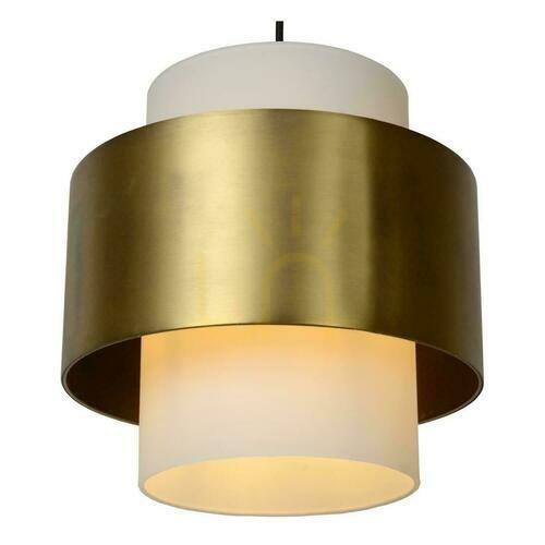Verifica Lampă suspendată Lucide FIRMIN din sticlă opal, auriu mat, Ø 30 cm, E27, 45497/30/02