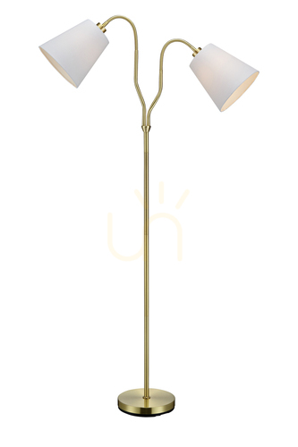 Verifica Lampă de podea Markslojd MODENA 105274 alb alamă 2 becuri metal/textil