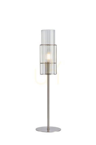 Verifica Lampă de masă Markslojd TUBO 108557 50 cm nichel satinat/sticlă transparentă