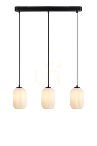 Pendant lamp Markslojd CAVA 108563 alb/negru metal sticla 3 becuri small 0