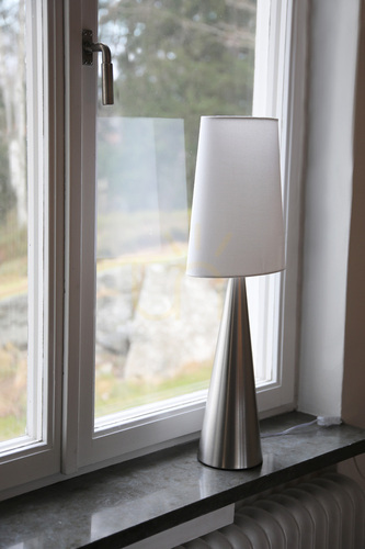 Verifica Lampă de masă Markslojd Conus 108624 nichel satinat/offwhite 64 cm