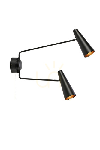 Verifica Lampă de perete Markslojd Peak 2 becuri negru oțel 108690