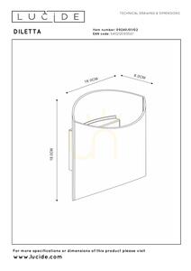 Aplica de perete Lucide DILETTA aurie aluminiu G9 09240/01/02 small 5