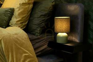 Lampă de masă Lucide WOOLLY verde negru Japandi E14 16 cm 10516/01/33 small 2
