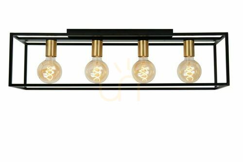Verifica Plafonieră Lucide RUBEN neagră metal vintage 4xE27 80 cm 00124/04/30