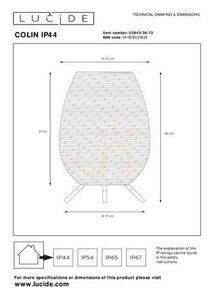 Lampă de exterior Lucide COLIN LED IP44 36 cm Japandi lemn negru 03843/36/72 small 5