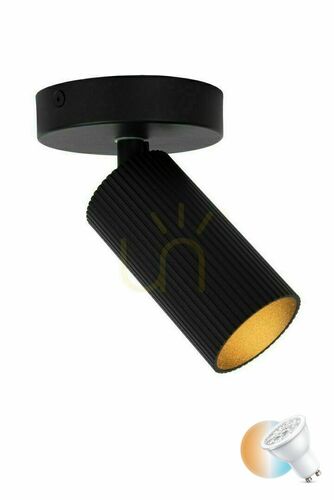 Verifica Aplica Lucide CLUBS neagra GU10 aluminiu IP20 09939/01/30
