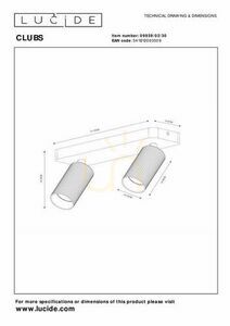Plafonieră Lucide CLUBS 2xGU10 neagră aluminiu 09939/02/30 small 5