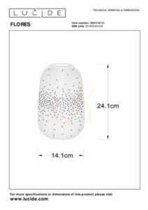 Lampă de masă Lucide Flores alb porțelan Japandi 14,1 cm 13541/14/31 small 2