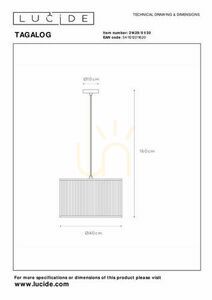 Pendul Lucide TAGALOG negru Japandi lemn metal 40 cm 21429/01/30 small 6