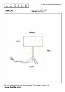 Lampă de masă Lucide TONDO aurie negru len 30 cm 45590/81/02 small 3