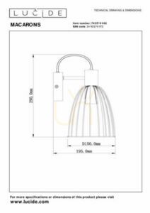 Aplica de perete Lucide Macarons roz metal E27 LED 74217/01/66 small 3