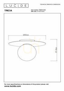 Plafonieră Lucide TRICIA negru sticlă E27 25 cm 79187/01/30 small 3