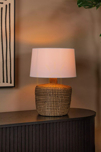 Lampă de masă Lucide AMBALA din iarbă de mare și in, natur/alb, E27, Ø35 cm, 10551/81/73 small 3