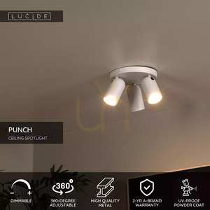 Spot de tavan alb Lucide PUNCH, 3×GU10, Ø 21 cm, 13958/13/31 small 5
