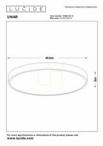 Plafonieră LED Lucide UNAR albă 49,5 cm 36 W 2700 K 79185/50/31 small 4
