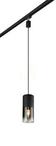 Pendul pentru șină Trio DUOline ROBIN 73060132, negru, sticlă fumurie, 1×E27 small 0