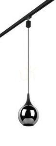 Pendul pentru șină Trio DUOline 73700132 E14, negru cu sticlă cromată small 2