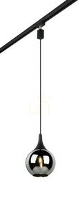 Pendul pentru șină Trio DUOline 73700132 E14, negru cu sticlă cromată small 0